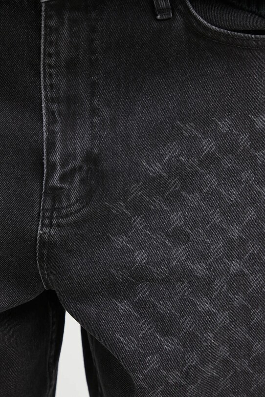 Дънков къс панталон Daily Paper Laser Monogram Denim Shorts черен 2511132
