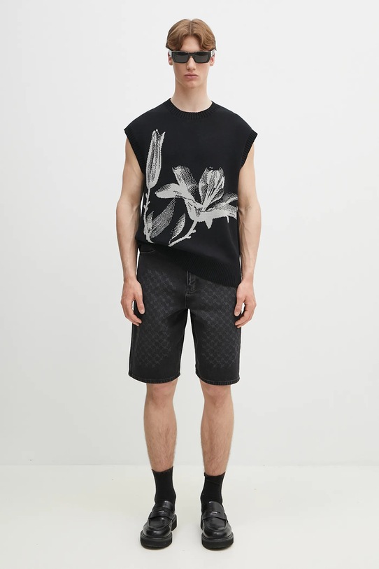 Daily Paper pantaloncini di jeans Laser Monogram Denim Shorts 2511132 nero