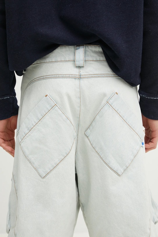 Τζιν σορτς Marcelo Burlon Bleach Dnm Wide Cargo Shorts Light Blue μπλε CMYC003S25DEN0014000