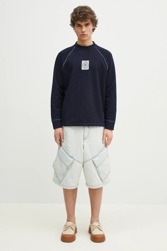 Marcelo Burlon denim shorts Bleach Dnm Wide Cargo Shorts Light Blue CMYC003S25DEN0014000 blue