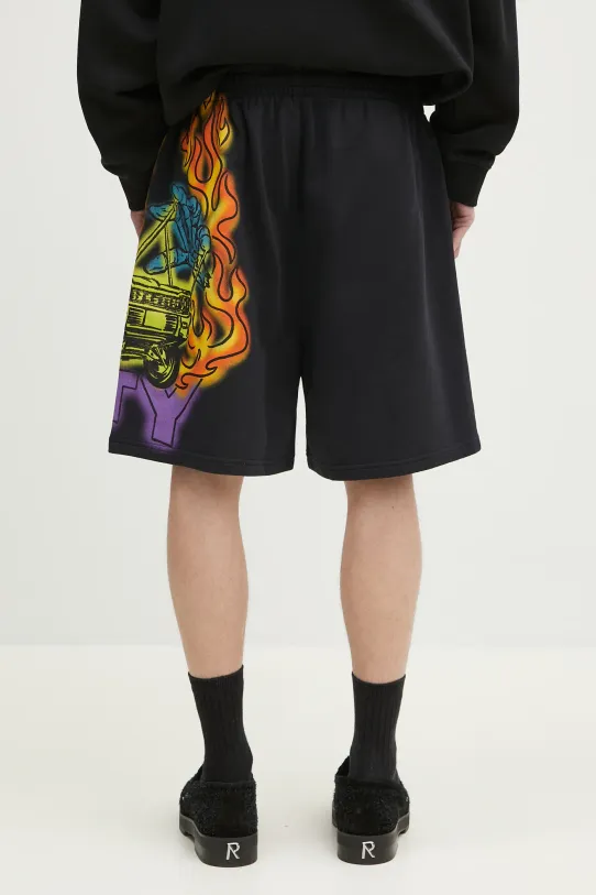 Abbigliamento Marcelo Burlon pantaloncini in cotone County Flame Comfy Sweatshort Black Red CMCI012S25FLE0031025 nero