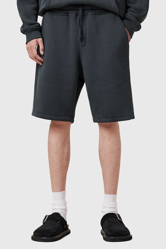 AllSaints pamut rövidnadrág HAVEN M020TC szürke SS25