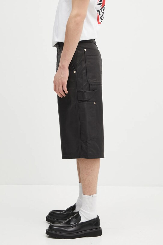 Кожаные шорты Wales Bonner Ivy US25LE03.LE02.999 чёрный SS25