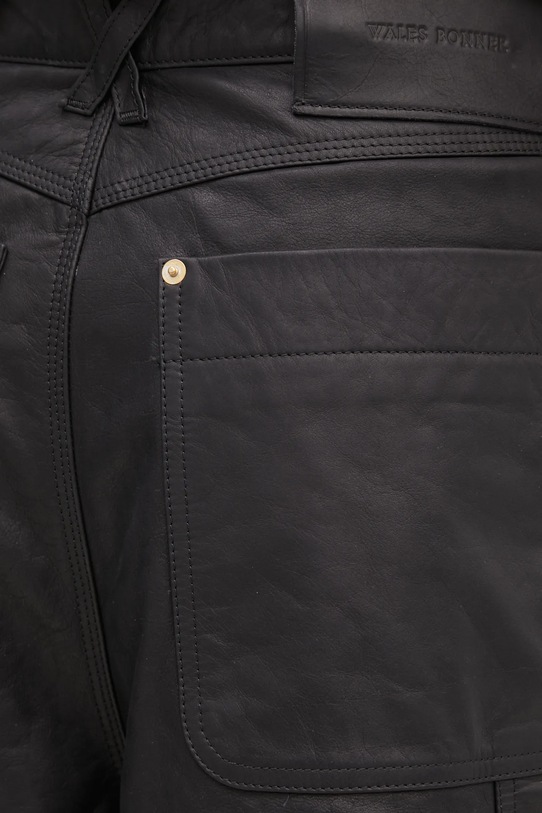 Wales Bonner szorty skórzane Ivy US25LE03.LE02.999 czarny