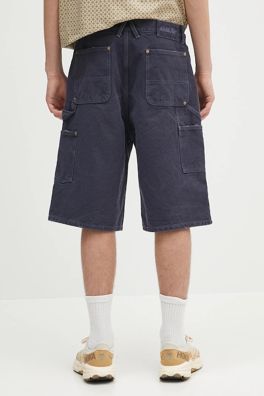 Îmbrăcăminte AMBUSH pantaloni scurți din bumbac Canvas Carpenter Short Pants 12115320 bleumarin