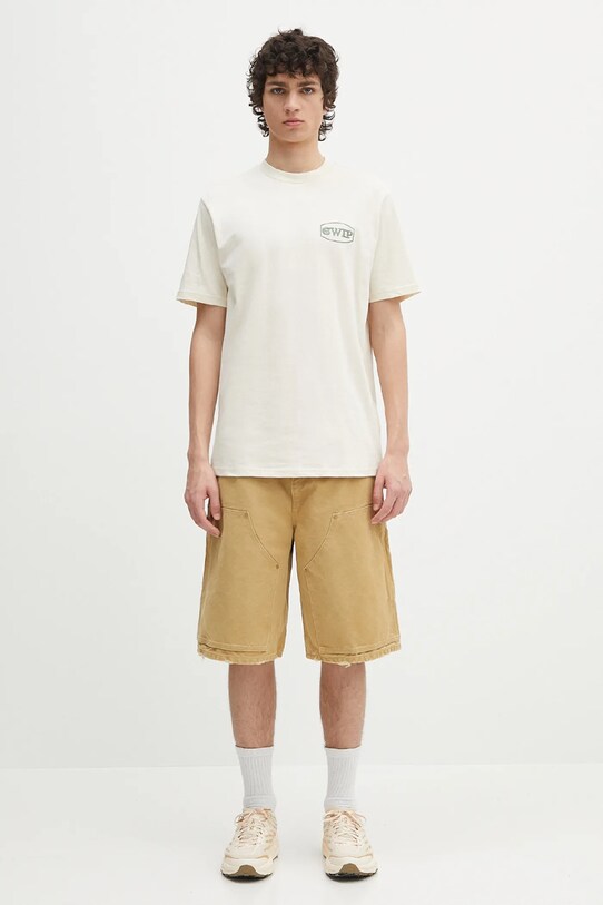Bavlnené šortky AMBUSH Canvas Carpenter Short Pants 12115320 béžová