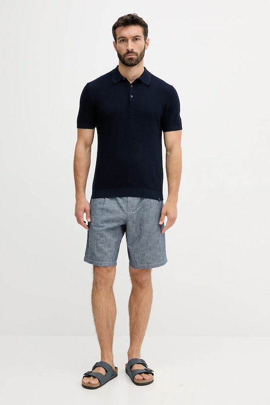 United Colors of Benetton szorty bawełniane 4XGBU9015 niebieski SS25