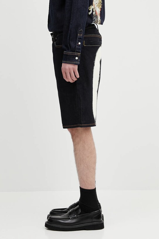 Джинсові шорти Evisu Graffiti Daicock Printed Denim 2ESHTM5DS1142 темно-синій SS25