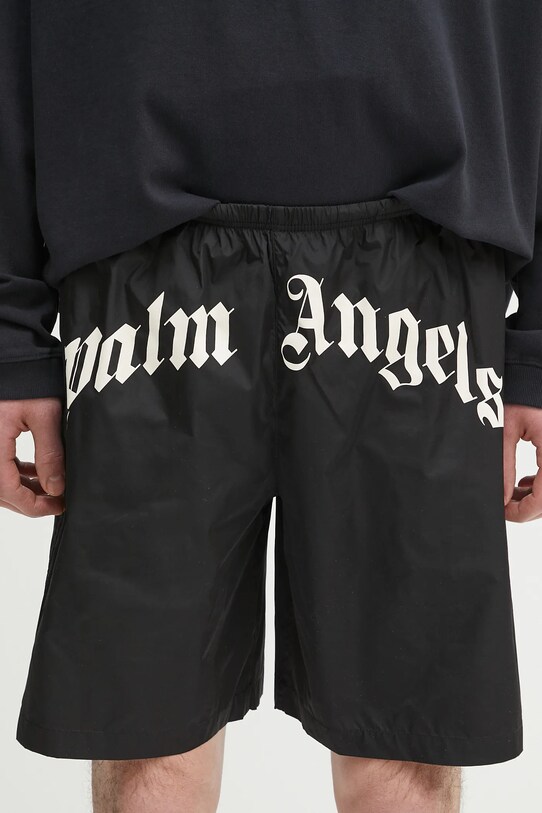 Palm Angels szorty Curved Logo czarny PMFD018S25FAB0011003
