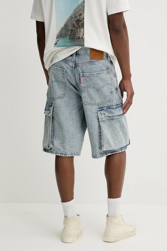 Odzież Levi's szorty jeansowe 478 BAGGY CARGO SHORTS 001GU niebieski