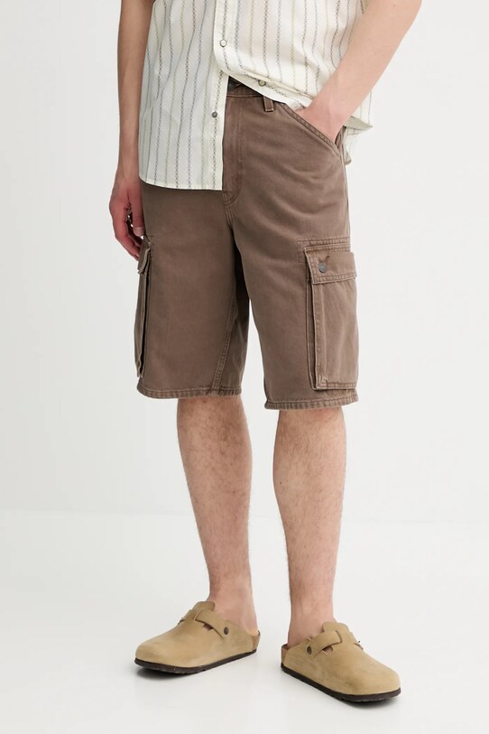 Džínové šortky Levi's 478 BAGGY CARGO SHORTS riflovina hnědá 001GU