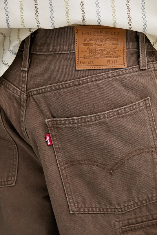 Džínové šortky Levi's 478 BAGGY CARGO SHORTS 001GU hnědá