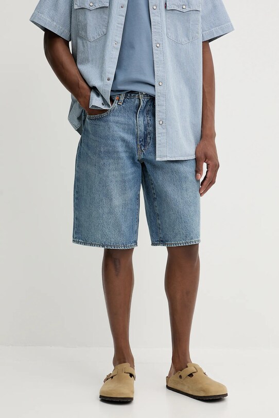 Levi's pantaloni scurți jeans 478 BAGGY SHORTS bumbac albastru 001JM