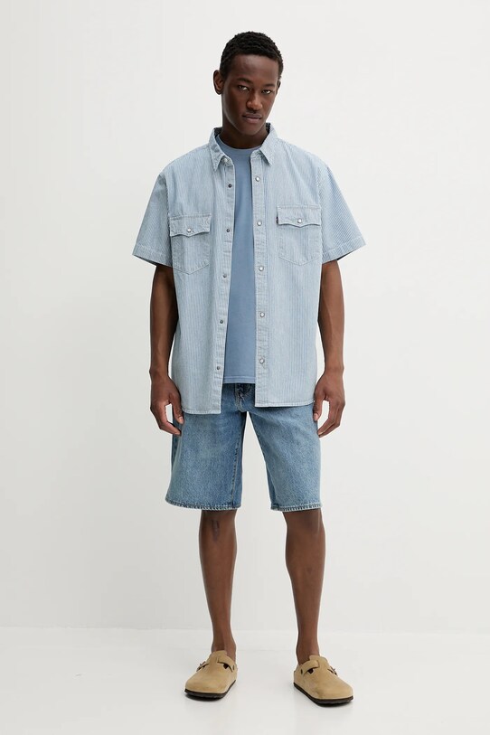 Levi's pantaloni scurți jeans 478 BAGGY SHORTS 001JM albastru SS25