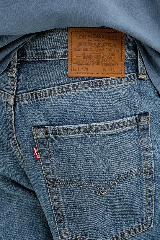 Levi's pantaloni scurți jeans 478 BAGGY SHORTS albastru 001JM