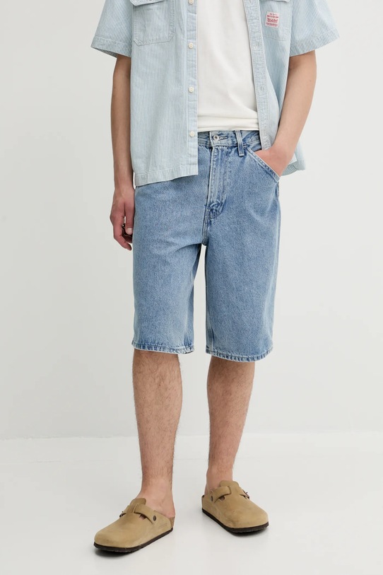 Levi's pantaloni scurți jeans 568 LOOSE CRPNTR SHORTS bumbac albastru 001K8