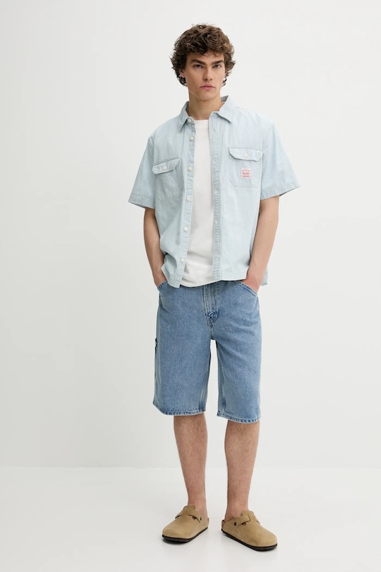 Levi's pantaloni scurți jeans 568 LOOSE CRPNTR SHORTS 001K8 albastru SS25