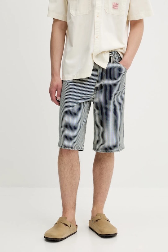 Levi's pantaloni scurți jeans 568 LOOSE CRPNTR SHORTS bumbac albastru 001K8