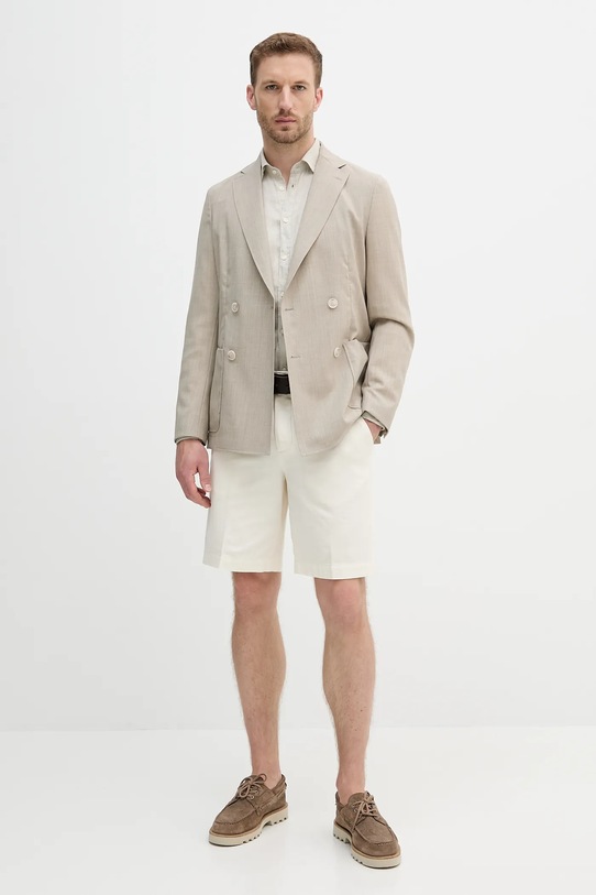 Bavlnené šortky Sisley 4GJ0S9018 béžová SS25