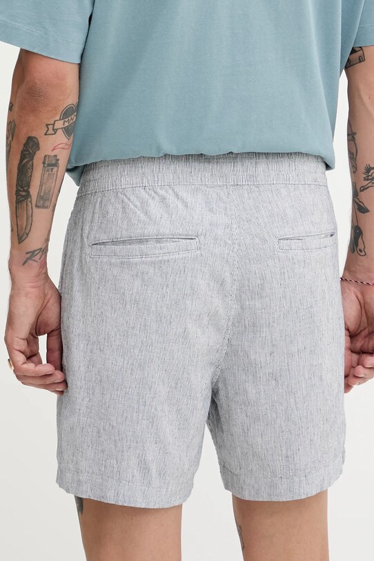 Odzież Abercrombie & Fitch szorty z domieszką lnu KI128.5060.214 granatowy