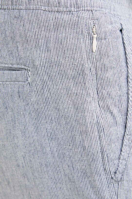 Abercrombie & Fitch szorty z domieszką lnu granatowy KI128.5060.214