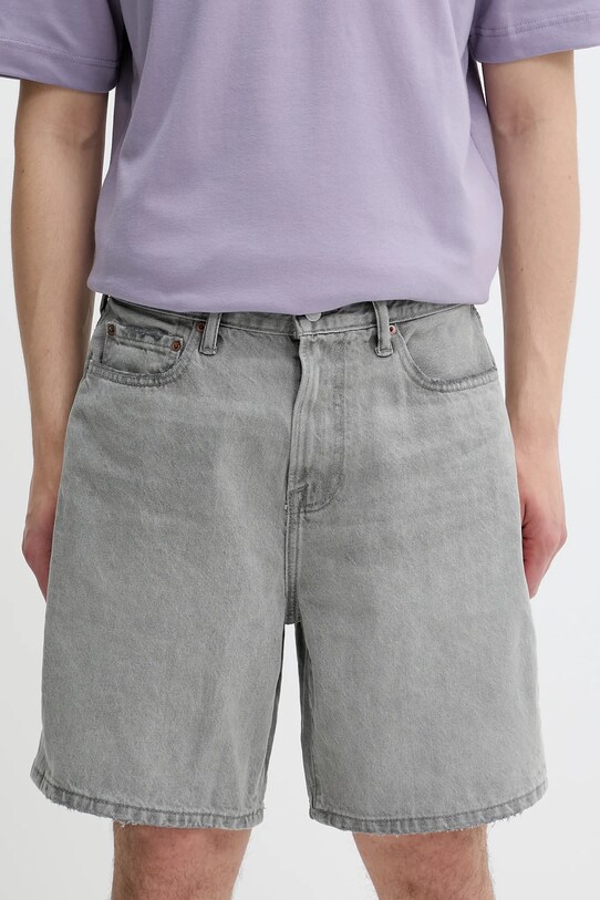 Rifľové krátke nohavice Abercrombie & Fitch bavlna sivá KI128.5099.120