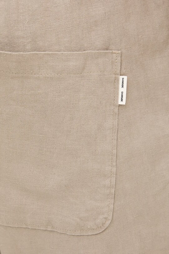 Samsoe Samsoe szorty lniane Sajabari brązowy M24200085
