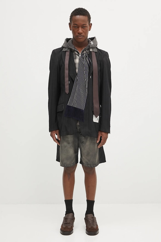 Maison MIHARA YASUHIRO pantaloncini Aged Satin Shorts J14PT143 nero