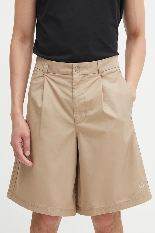 Βαμβακερό σορτσάκι adidas Originals Bermuda Short λεπτό μοτίβο μπεζ KB5585