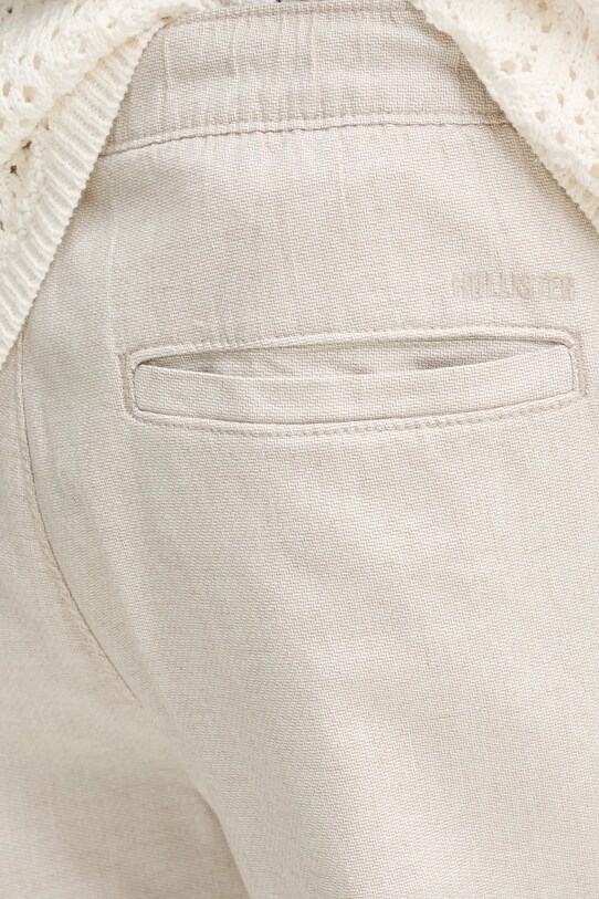 Hollister Co. pantaloni scurți din amestec de in KI328.5167.178 bej