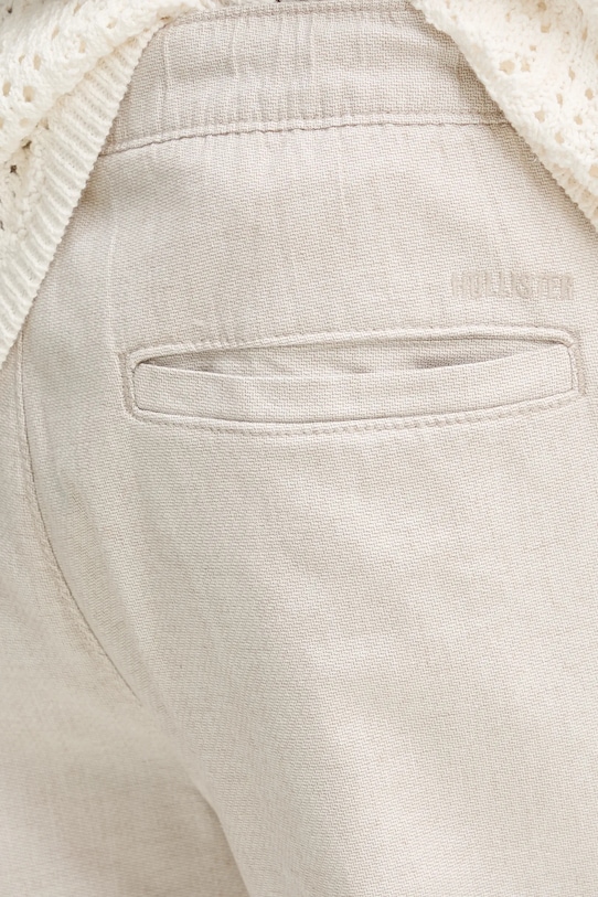 Λινό σορτς Hollister Co. KI328.5167.178 μπεζ