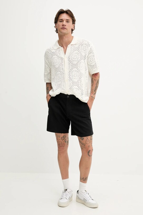 Hollister Co. szorty z domieszką lnu KI328.5167.900 czarny SS25