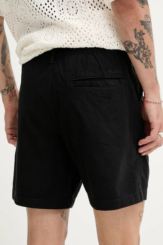 Îmbrăcăminte Hollister Co. pantaloni scurți din amestec de in KI328.5167.900 negru