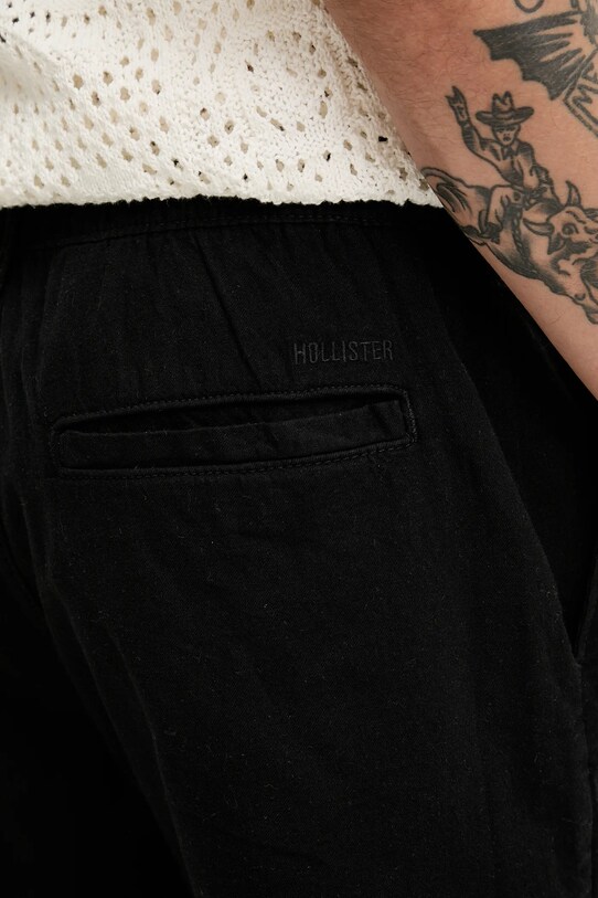 Hollister Co. szorty z domieszką lnu KI328.5167.900 czarny