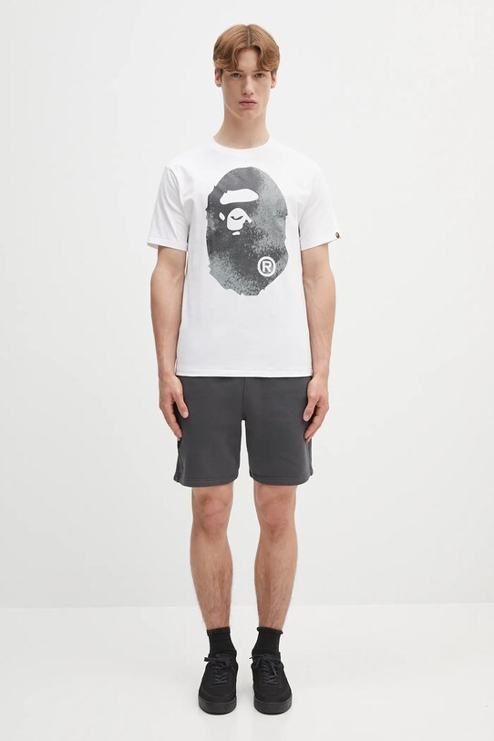 AAPE pantaloni scurți din bumbac Now Sweat AAPSPMB678XXO gri