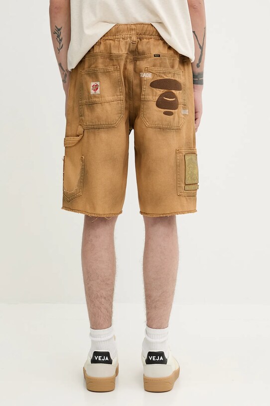 Odzież AAPE szorty jeansowe Main Woven AAPSPMB682XXO brązowy