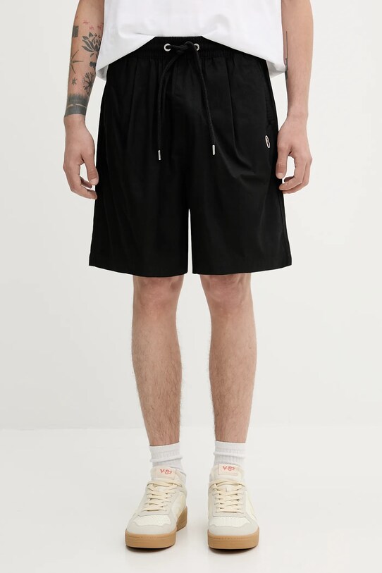 A Bathing Ape szorty bawełniane One Point Ctn Twill Relaxed Fit gładkie czarny 1L30153301