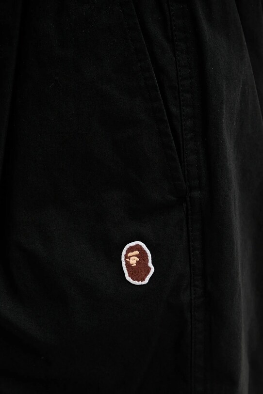 A Bathing Ape pantaloncini in cotone One Point Ctn Twill Relaxed Fit nero 1L30153301