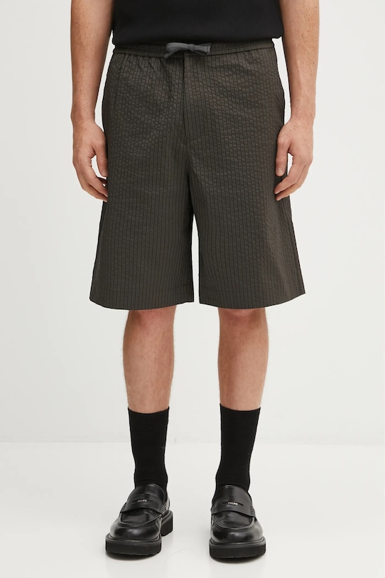 Maison Kitsuné szorty Elasticated Bermuda tkanina zielony OM01406WC5032