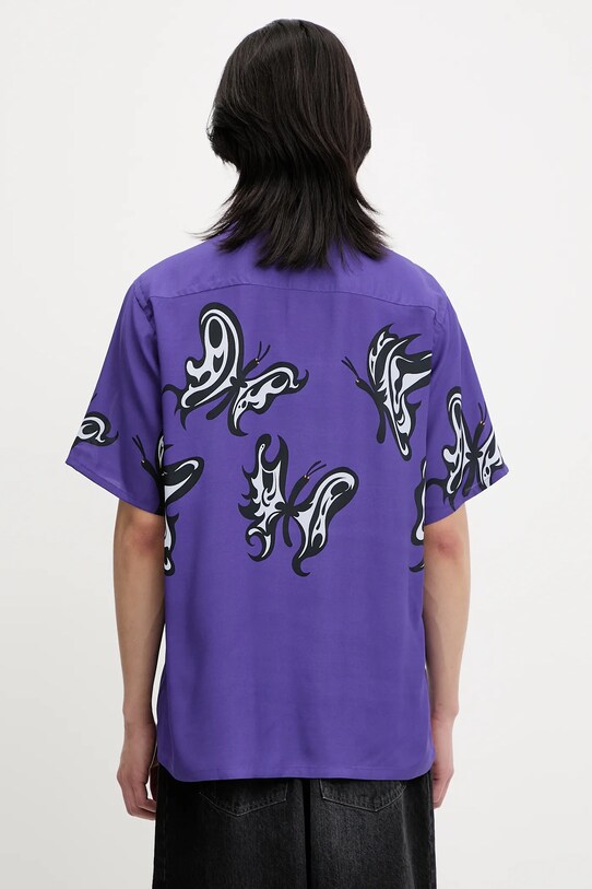 Odzież Needles koszula x Kae Tanaka S/S One-Up QV432 fioletowy