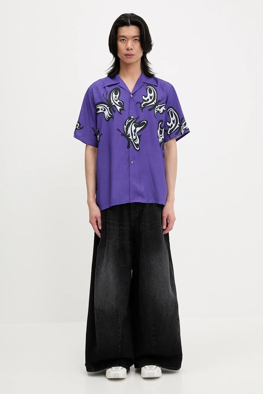 Πουκάμισο Needles x Kae Tanaka S/S One-Up QV432 μωβ