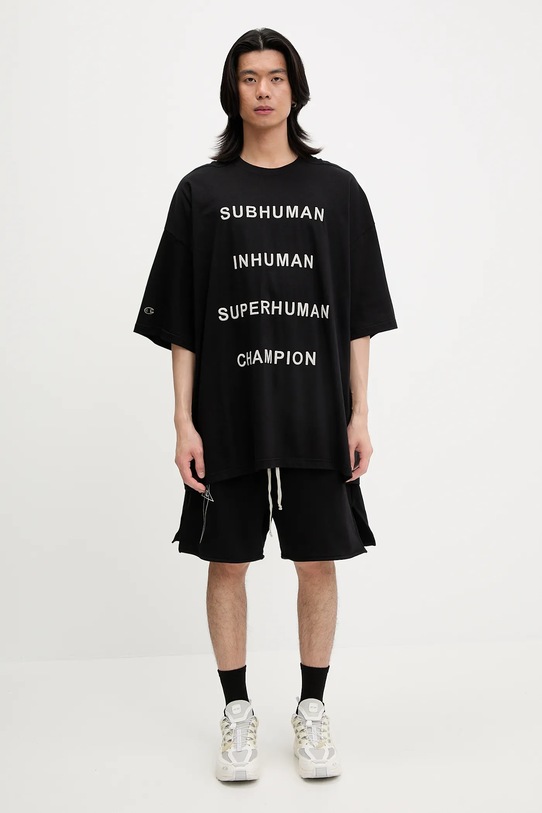 Rick Owens DRKSHDW szorty bawełniane Knitted - Shorts 221683 CM01E1683.CHFE czarny