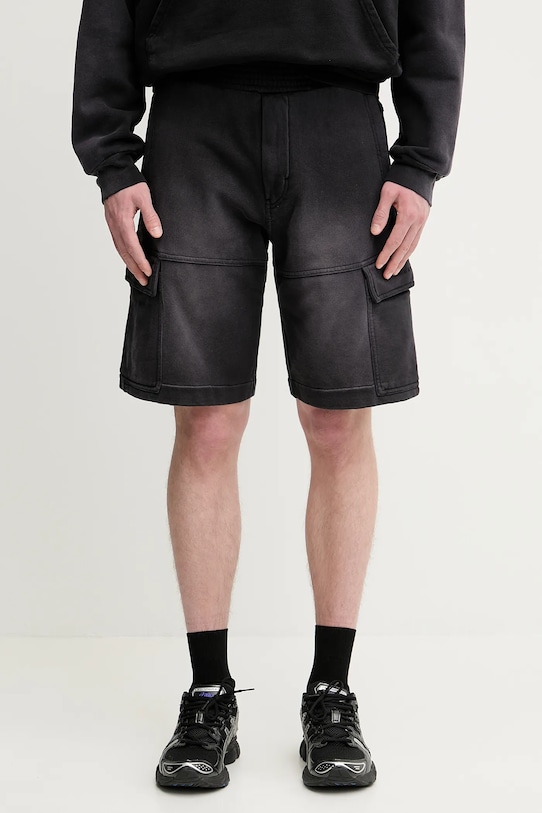1017 ALYX 9SM cotton shorts Fleece garment dye cargo jersey black AAMSO0084FA01
