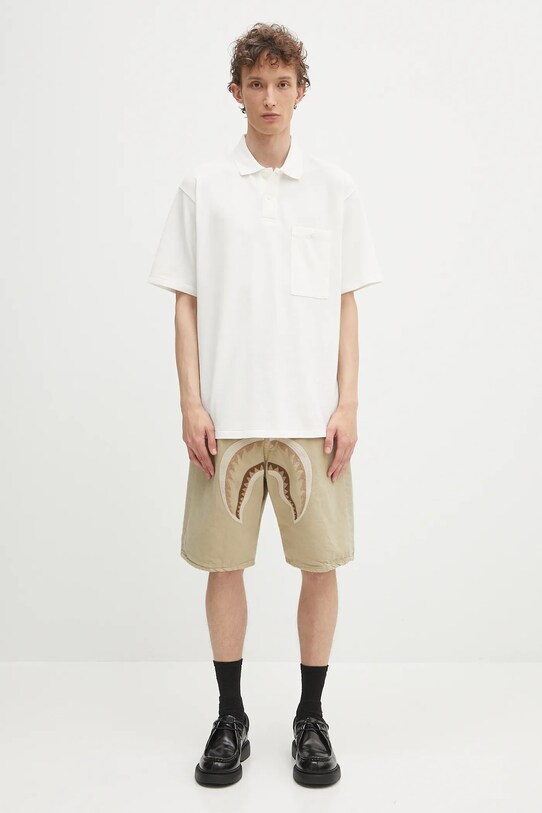 Pamučne kratke hlače A Bathing Ape Shark garment dye 1L30151001 bež