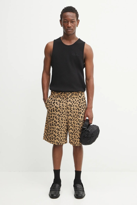 Wacko Maria szorty bawełniane DICKIES / PLEATED SHORT TROUSERS ( TYPE-2 ) 25SS.WMP.DC03 beżowy