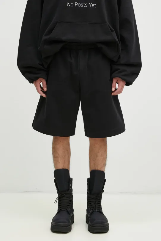 VETEMENTS shorts Embroidered Logo jersey black UA66SS610B