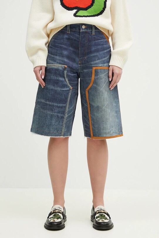 Andersson Bell szorty jeansowe Denim Trompe L`Oeil Double Knee apa786u granatowy SS25