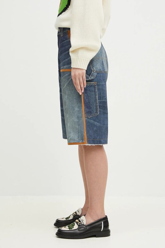 Andersson Bell szorty jeansowe Denim Trompe L`Oeil Double Knee granatowy apa786u