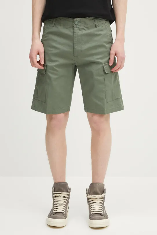Carhartt WIP cotton shorts Aviation Short fabric green I028245.1YF02