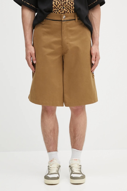 Martine Rose szorty bawełniane Twisted Skate gładkie zielony 841WP02707